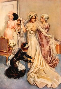 Harrison Fisher : Bride getting groomed for the wedding